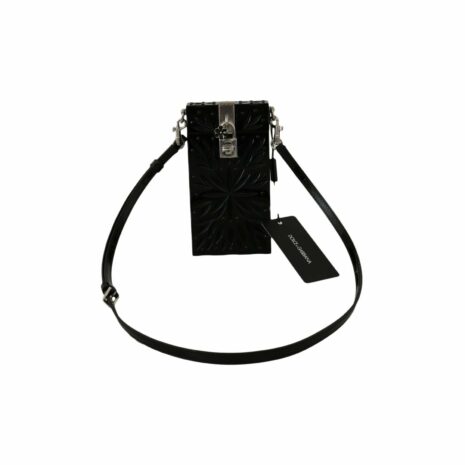Dolce & Gabbana Sicily Box Crossbody Bag in Black Patent Leather ONE SIZE Black