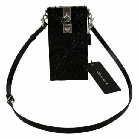 Dolce & Gabbana Sicily Box Crossbody Bag in Black Patent Leather