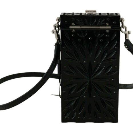 Dolce & Gabbana Sicily Box Crossbody Bag in Black Patent Leather