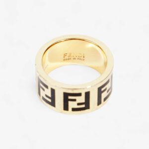 Fendi Forever Fendi Ring Black / Gold Brass M (54mm)