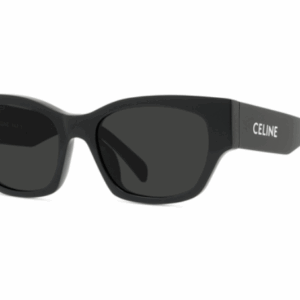 Celine MONOCHROMS CL40197U 01A Shiny Black/Smoke Organic Cat Eye Women's Sunglasses.