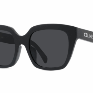 Celine MONOCHROMS CL40198F 01A Shiny Black/Smoke Organic Cat Eye Women's Sunglasses.