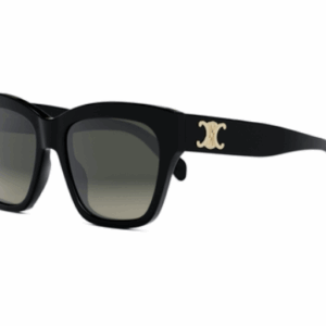 Celine TRIOMPHE CL40253I 01F Shiny Black/Gradient Brown Organic Cat Eye Women's Sunglasses.
