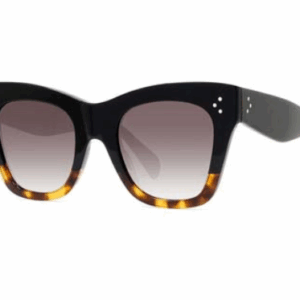Celine BOLD 3 DOTS CL4004IN 05K Shaded Black in Glossy Dark Havana/ Gradient Roviex Organic Cat Eye Women's Sunglasses.