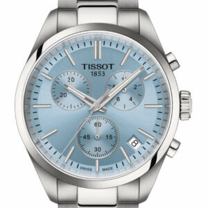 Tissot T-Classic PR 100 Chronograph Quartz  Ice Blue Dial Men's Watch T1504171135100