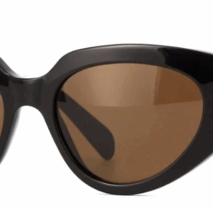 Celine 3 Dots CL40286I 01E Shiny Black/Brown Cat eye Women's Sunglasses