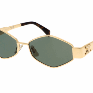 Celine Triomphe CL40254U 30N Gold/Green Oval Women's Sunglasses