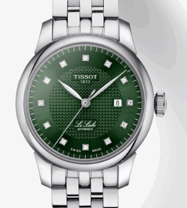 Tissot Le Locle Collection Green Dial with Grey Bracelet Automatic Lady Watch T0062071109600