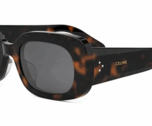 Celine 3 Dots CL 40287U 52A Shiny Havana/Grey Rectangular Women's Sunglasses