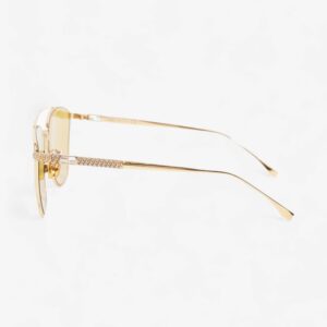 Fendi Baguette Aviator Sunglasses Gold / Yellow Acetate 145mm