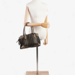 Fendi Boston Brown Zucca Canvas