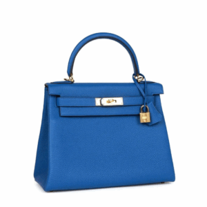 Hermes Kelly 28 Retourne Togo Bleu France Gold Hardware
