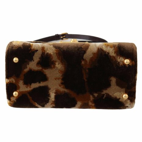 Dolce & Gabbana Devotion Small Velvet Giraffe Print Bag
