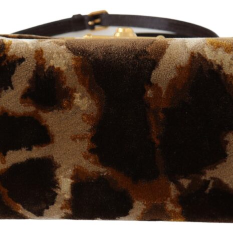 Dolce & Gabbana Devotion Small Velvet Giraffe Print Bag