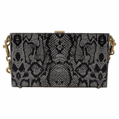 Dolce & Gabbana Fashion Devotion Box Bag Women's Black Acrylic Box Bag with Chain Strap 'Fashion Devotion' Printed Box Bag Chain Strap Box Bag - Black Women's Fashion Devotion Box Bag by Dolce &