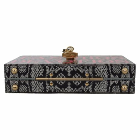 Dolce & Gabbana Fashion Devotion Box Bag Women's Black Acrylic Box Bag with Chain Strap 'Fashion Devotion' Printed Box Bag Chain Strap Box Bag - Black Women's Fashion Devotion Box Bag by Dolce &