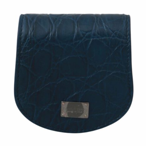 Dolce & Gabbana Crocodile Embossed Leather Coin Purse - Blue