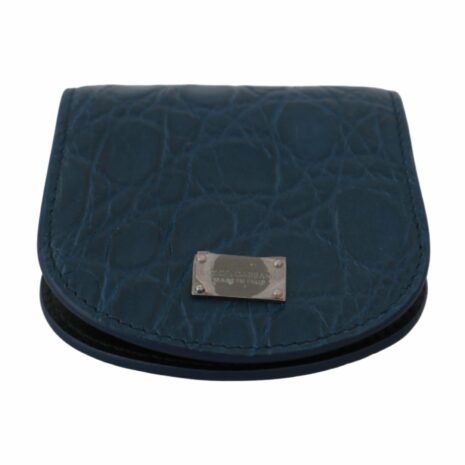 Dolce & Gabbana Crocodile Embossed Leather Coin Purse - Blue