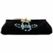 Dolce & Gabbana Velvet Evening Party Crossbody with Crystal Studs and Gold Chain Strap