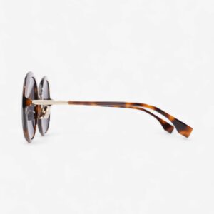 Fendi Round Sunglasses Havana Brown / Gold Acetate 140mm