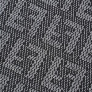Fendi Logo Pattern Scarf Black / Grey Wool