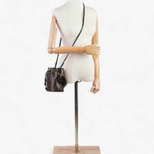 Fendi Mon Tresor Brown  / Black Calfskin Leather Mini