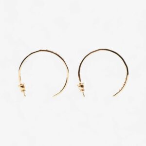 Fendi Logo Hoop Earrings Gold Base Metal