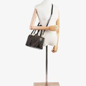 Fendi Two Way Boston Bag Zucca Canvas