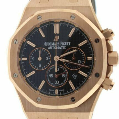 Audemars Piguet Royal Oak Chronograph 41Mm Pink Gold Blak Dial Watch 26320Or.oo.d002Cr.01 Black /