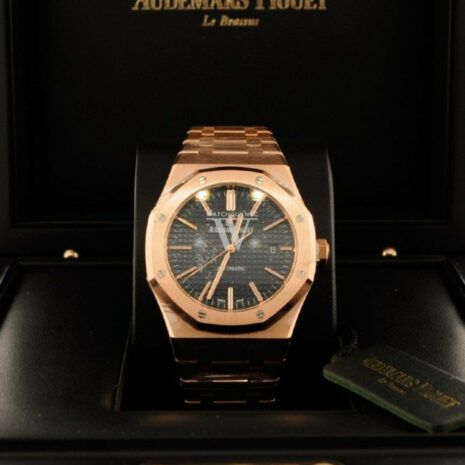 Audemars Piguet Royal Oak Selfwinding Automatic Blue Dial 18Kt Pink Gold Mens Watch