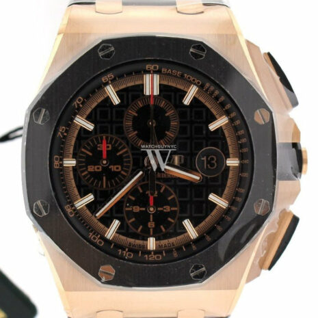 Audemars Piguet Royal Oak Offshore Black Mega Tapisserie Chronograph Dial Mens Watch