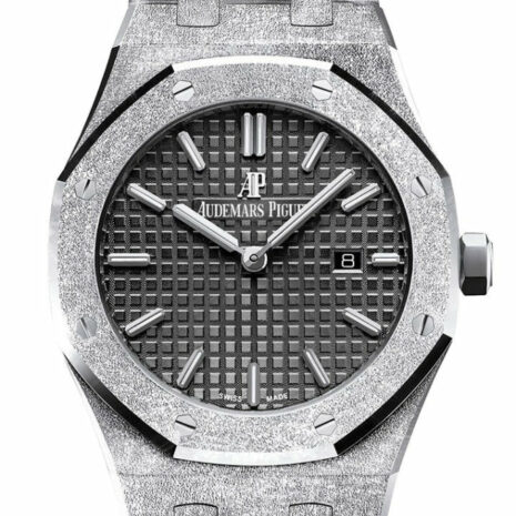 Audemars Piguet Royal Oak Frosted Black Dial Ladies 18K White Gold Watch 67653Bc.gg.1263Bc.02
