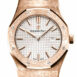Audemars Piguet Royal Oak 33Mm Silver-Toned Dial 18K Pink Gold Ladies 67653Or.gg.1263Or.01 Watch