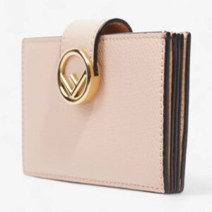 Fendi F is Fendi Card Holder Light Pink / Gold Leather