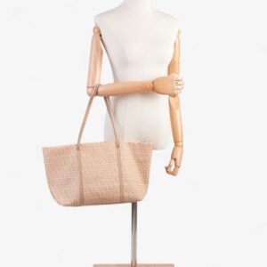 Fendi Zucchino Tote Peach Canvas