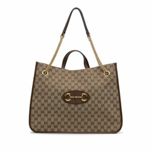Gucci Horsebit 1955 Tote Bag Large Brown GG Canvas