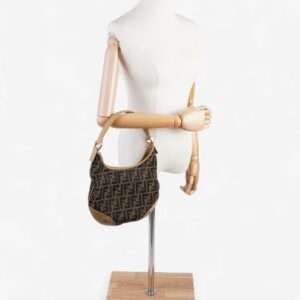Fendi Zucca Hobo Tobacco / Brown / Beige Canvas Small