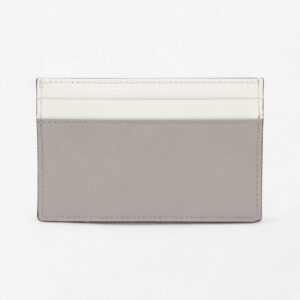 Fendi Shadow Card Holder Grey / Off White Leather