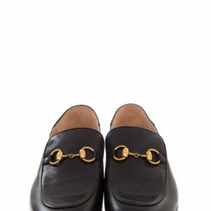 Gucci Black Horsebit & Rhinestone Detail Loafers SZ 41.5