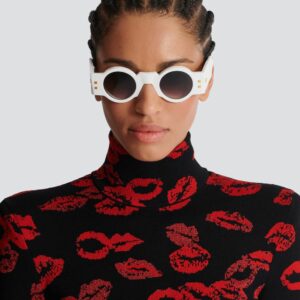 Olivier White Round Sunglasses