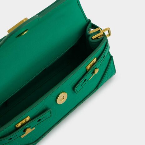 BalmainB-Buzz 19 Crocodile-Embossed Leather Bag at Fashion Clinic