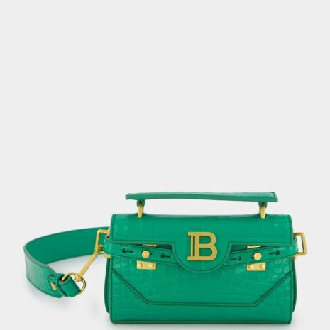 BalmainB-Buzz 19 Crocodile-Embossed Leather Bag at Fashion Clinic