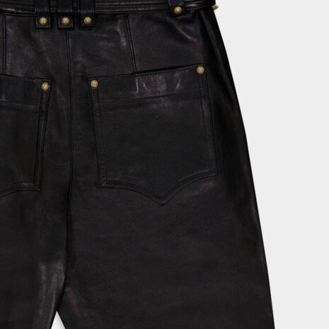 BalmainBelted Leather Trousers at Fashion Clinic