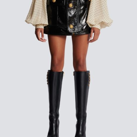 BalmainBelted Patent Leather Mini Skirt at Fashion Clinic