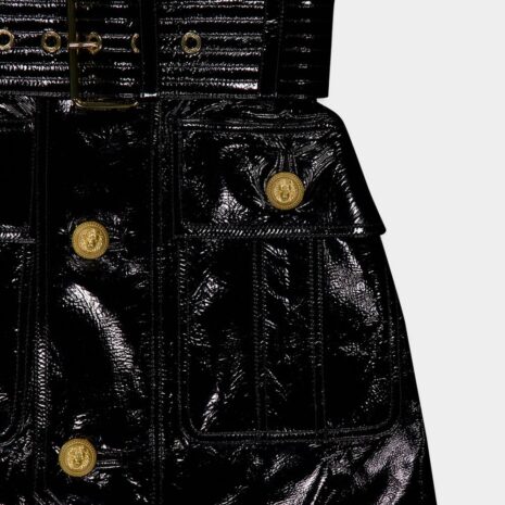 BalmainBelted Patent Leather Mini Skirt at Fashion Clinic