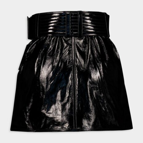 BalmainBelted Patent Leather Mini Skirt at Fashion Clinic