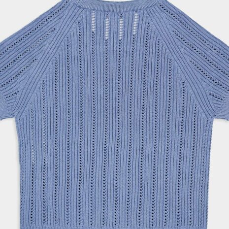 BalmainBlue Buttoned Knit Top at Fashion Clinic