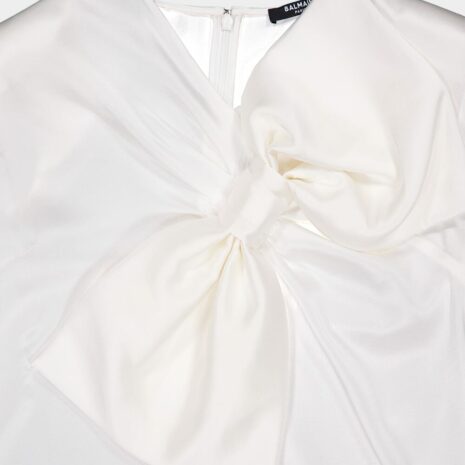 BalmainBow-Embellished Silk Blouse at Fashion Clinic