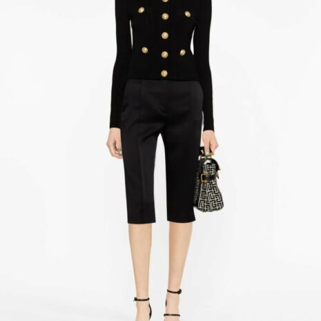 BalmainButtoned Fine-Knit Cardigan at Fashion Clinic