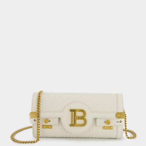 BalmainClutch B-Buzz Mini Monogram Grained Leather at Fashion Clinic